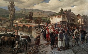 A szarajevói Latin-hídnál