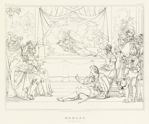 Hamlet, III. felvonás, 2. jelenet (metszet) alkotó: Friedrich August Moritz Retzsch