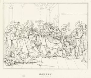 Hamlet, V. felvonás, 2. jelenet (metszet) alkotó: Friedrich August Moritz Retzsch