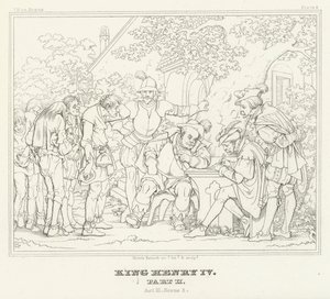 IV. Henrik király, II. rész, III. felvonás, 2. jelenet (metszet) alkotó: Friedrich August Moritz Retzsch