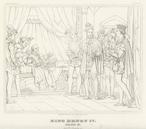IV. Henrik király, II. rész, IV. felvonás, 4. jelenet (metszet) alkotó: Friedrich August Moritz Retzsch
