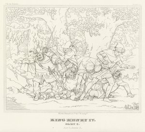 IV. Henrik király, I. rész, II. felvonás, 2. jelenet (metszet) alkotó: Friedrich August Moritz Retzsch