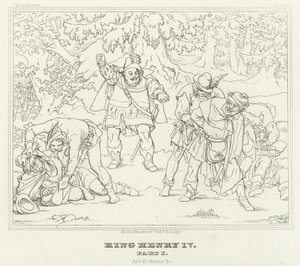 IV. Henrik király, I. rész, II. felvonás, 2. jelenet (metszet) alkotó: Friedrich August Moritz Retzsch