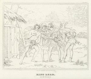 Lear király, III. felvonás, 4. jelenet (metszet) alkotó: Friedrich August Moritz Retzsch