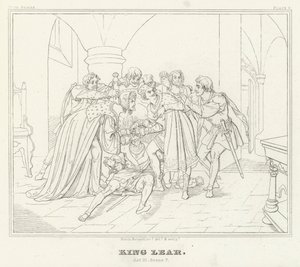 Lear király, III. felvonás, 7. jelenet (metszet) alkotó: Friedrich August Moritz Retzsch