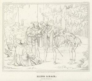 Lear király, II. felvonás, 4. jelenet (metszet) alkotó: Friedrich August Moritz Retzsch