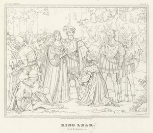 Lear király, II. felvonás, 4. jelenet (metszet) alkotó: Friedrich August Moritz Retzsch