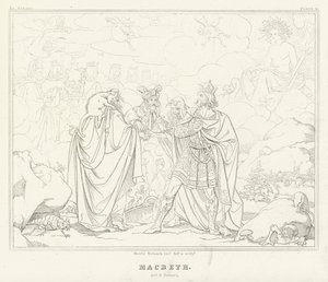Macbeth, IV. felvonás, 1. jelenet (metszet) alkotó: Friedrich August Moritz Retzsch