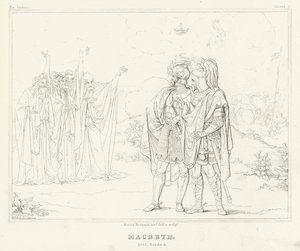 Macbeth, I. felvonás, 3. jelenet (metszet) alkotó: Friedrich August Moritz Retzsch