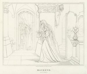 Macbeth, V. felvonás, 1. jelenet (metszet) alkotó: Friedrich August Moritz Retzsch