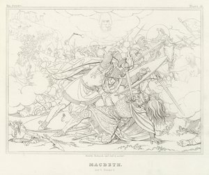 Macbeth, V. felvonás, 7. jelenet (metszet) alkotó: Friedrich August Moritz Retzsch