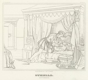 Othello, V. felvonás, 2. jelenet (metszet) alkotó: Friedrich August Moritz Retzsch