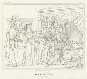 Othello, V. felvonás, 2. jelenet (metszet) alkotó: Friedrich August Moritz Retzsch