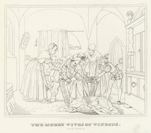 The Merry Wives of Windsor, III. felvonás, 3. jelenet (metszet) alkotó: Friedrich August Moritz Retzsch