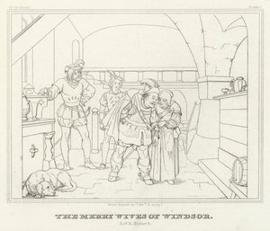 The Merry Wives of Windsor, II. felvonás, 2. jelenet (metszet) alkotó: Friedrich August Moritz Retzsch
