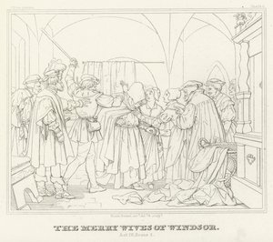 The Merry Wives of Windsor, IV. felvonás, 2. jelenet (metszet) alkotó: Friedrich August Moritz Retzsch