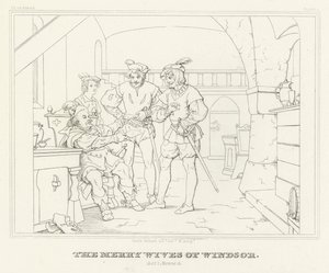 Windsor vidám feleségei, I. felvonás, 3. jelenet (metszet) alkotó: Friedrich August Moritz Retzsch