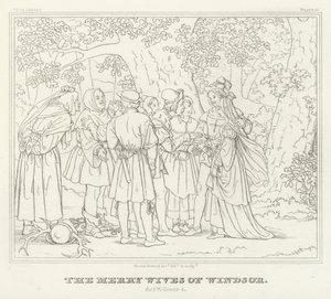 The Merry Wives of Windsor, V. felvonás, 4. jelenet (metszet) alkotó: Friedrich August Moritz Retzsch