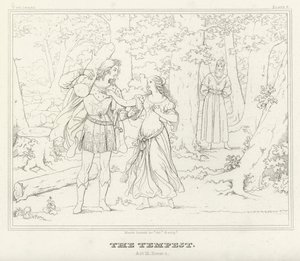 A vihar, III. felvonás, 1. jelenet (metszet) alkotó: Friedrich August Moritz Retzsch