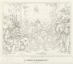 A vihar, III. felvonás, 3. jelenet (metszet) alkotó: Friedrich August Moritz Retzsch