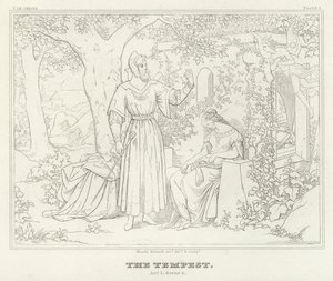 A vihar, I. felvonás, 2. jelenet (metszet) alkotó: Friedrich August Moritz Retzsch