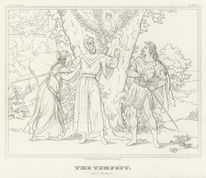 A vihar, I. felvonás, 2. jelenet (metszet) alkotó: Friedrich August Moritz Retzsch