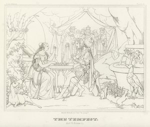 A vihar, V. felvonás, 1. jelenet (metszet) alkotó: Friedrich August Moritz Retzsch