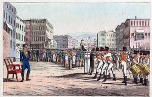 Joachim Murat kivégzése kilőtt osztag által Pizzo Calabroban, október 13.