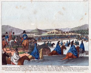 A francia oroszországi invázió kezdete - Campe, August Friedrich Andreas (1777-1846) - Rézkarc, akvarell - 20,5x26,2 - Magángyűjtemény