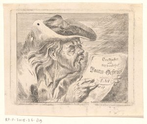 Egy öreg farmer mellszobra, kezében füzettel alkotó: Friedrich Christian Gottlieb Geyser (possibly)