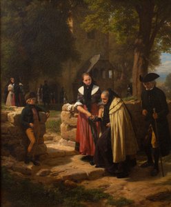 A templom előtt. alkotó: Friedrich Eduard Meyerheim