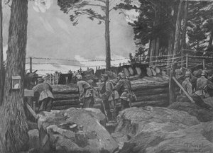1. világháború: német katonák harcolnak a Vogézekben alkotó: Friedrich Fennel