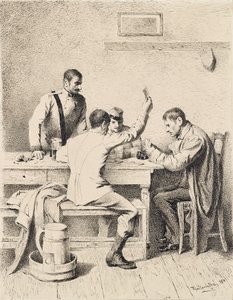 Katonák kártyáznak alkotó: Friedrich Friedländer Ritter von Malheim