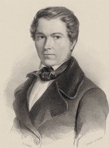Labitzky József hegedűművész és zeneszerző portréja 1802-1881, 1840. alkotó: Friedrich Gustav Schlick