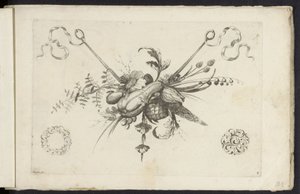 Fesztivál virágokkal, bladerennel és vruchtennel Különféle új virágok és gyümölcsök ünnepe (sorozat címe) alkotó: Friedrich Jacob Morisson