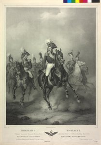 Nicolaus I. lovas portré (litográfia) alkotó: Friedrich Jentzen