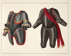 Páncél, lemez a lovagság fejlődésének és szokásainak történetéből, Dr. Franz Kottenkamp, kiadó: Carl Hoffmann, 1842 alkotó: Friedrich Martin von Reibisch