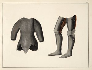 Páncél, lemez A lovagság fejlődésének és szokásainak történetéből, Dr. Franz Kottenkamp, kiadó: Carl Hoffmann, 1842 alkotó: Friedrich Martin von Reibisch