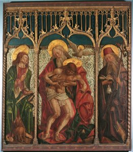 Szentháromság között Szentháromság. Mark és Antony Ermitázs alkotó: Friedrich Pacher