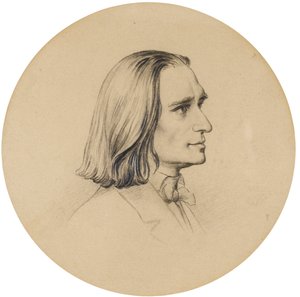 Liszt Ferenc portrérajza alkotó: Friedrich Preller the Elder