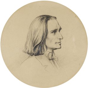 Liszt Ferenc zeneszerző portréja 1811-1886 alkotó: Friedrich Preller the Elder