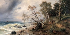 Balti-tenger partja Vilm szigetén alkotó: Friedrich Preller the Younger