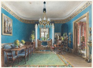 Rajz, A kék szoba, Schloss Fischbach, 1846