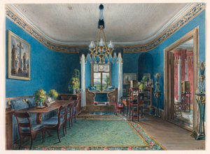 Rajz, A kék szoba, Schloss Fischbach, 1846