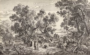 Nauszika és Odüsszeusz (metszet) alkotó: Friedrich the Elder Preller