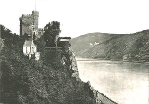 Rheinstein kastély a Rajna folyón, Németország, 1895.