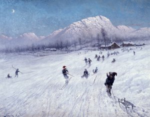 Téli délután Ulriken alatt (Bergen) (olaj, vászon) alkotó: Frithjof Smith Hald