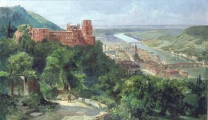 Heidelberg látképe, 1910 körül alkotó: Fritz Genutat