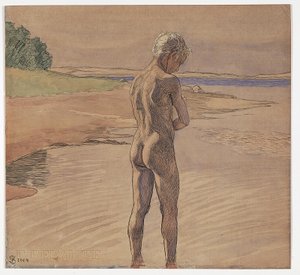 Állása a vízben. Motívum a Fyns Hovedtől alkotó: Fritz Syberg