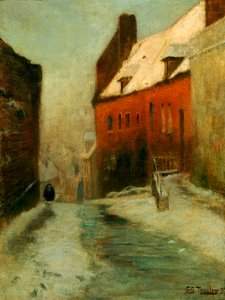 Egy téli utcai jelenet, Montreuil, 1894 alkotó: Frits Thaulow